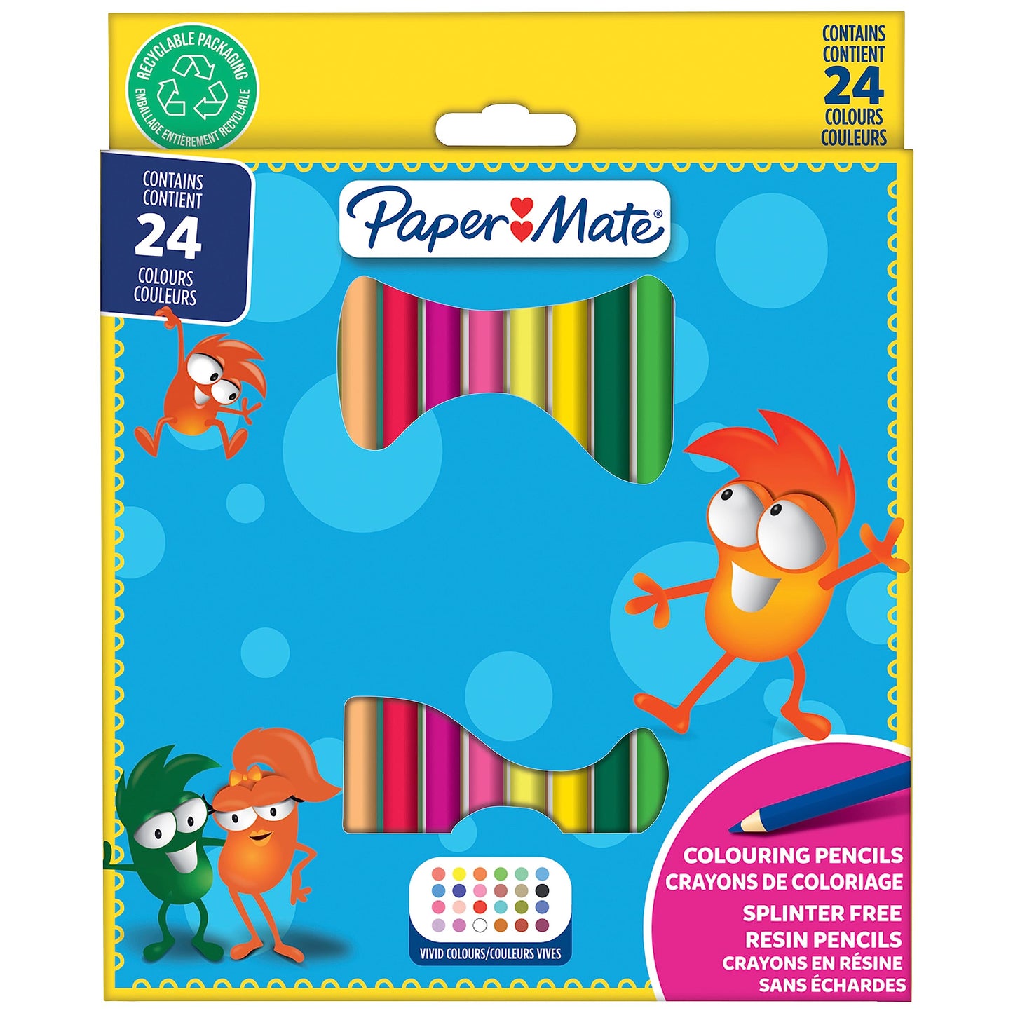 Paper Mate Children's Colouring Pencils | Pre-Sharpened Coloured Pencils | Assorted Colours | 12 Count