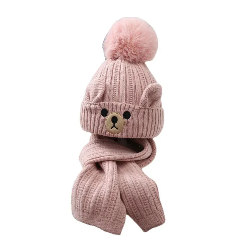 Little Bear Collection - Knit hat scarf set