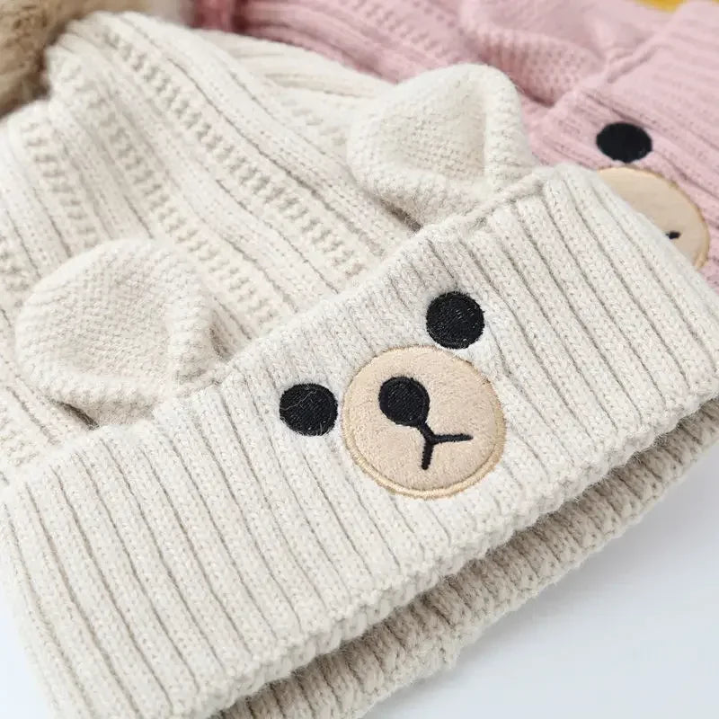 Little Bear Collection - Knit hat scarf set