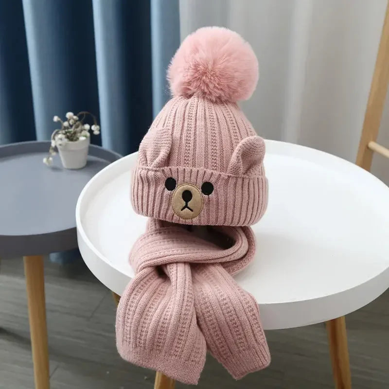 Little Bear Collection - Knit hat scarf set