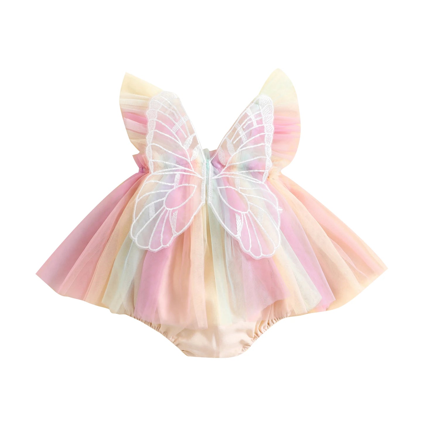 Infant Girls Princess/Butterfly Wing Rainbow Bodysuit.