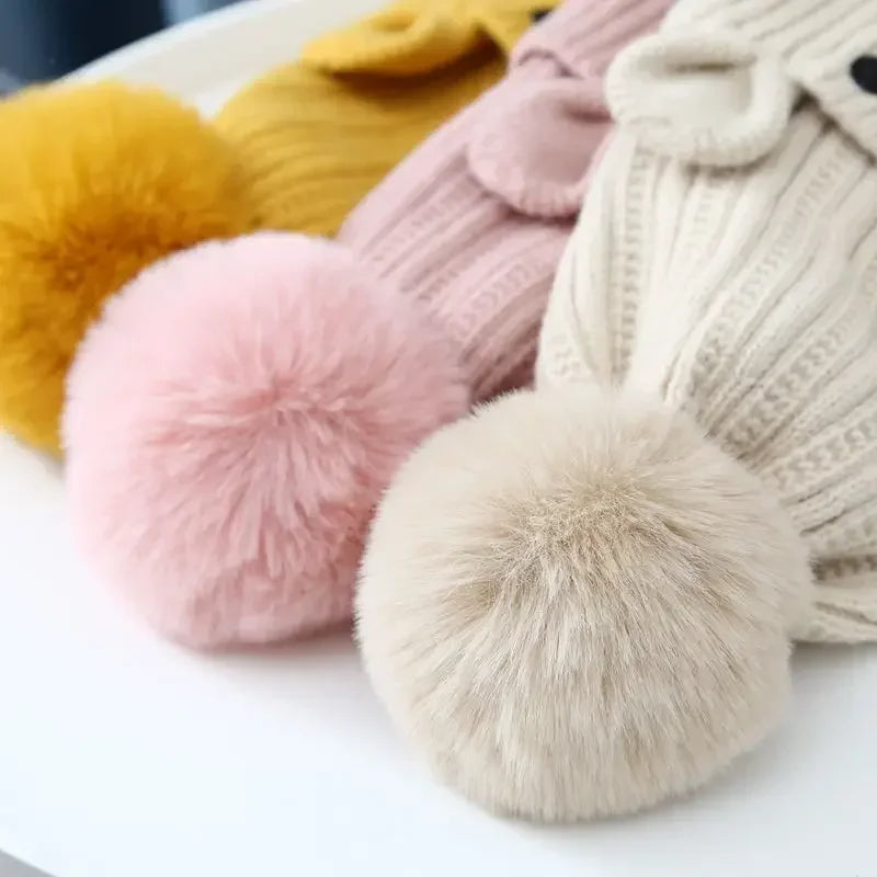 Little Bear Collection - Knit hat scarf set