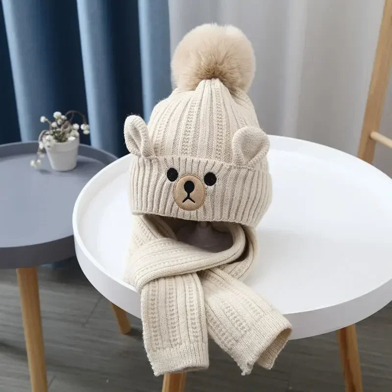Little Bear Collection - Knit hat scarf set