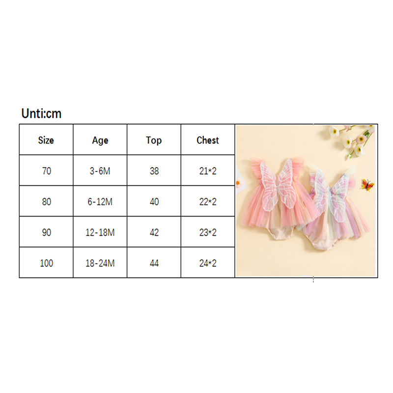 Infant Girls Princess/Butterfly Wing Rainbow Bodysuit.