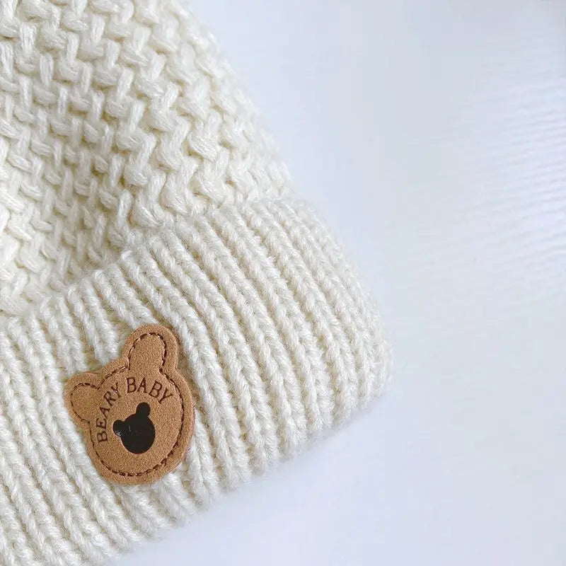 Warm Kids Scarf Beanie Set Cute Cartoon Bear Knitted Hat Scarf Set for Toddler Fashion Autumn Winter Warm Clothes Accessores