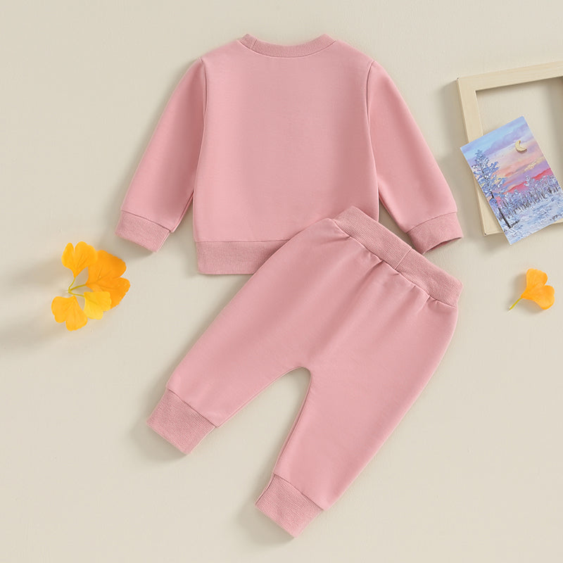 Newborn Baby Girls Outfit Letter Print Sweatshirt