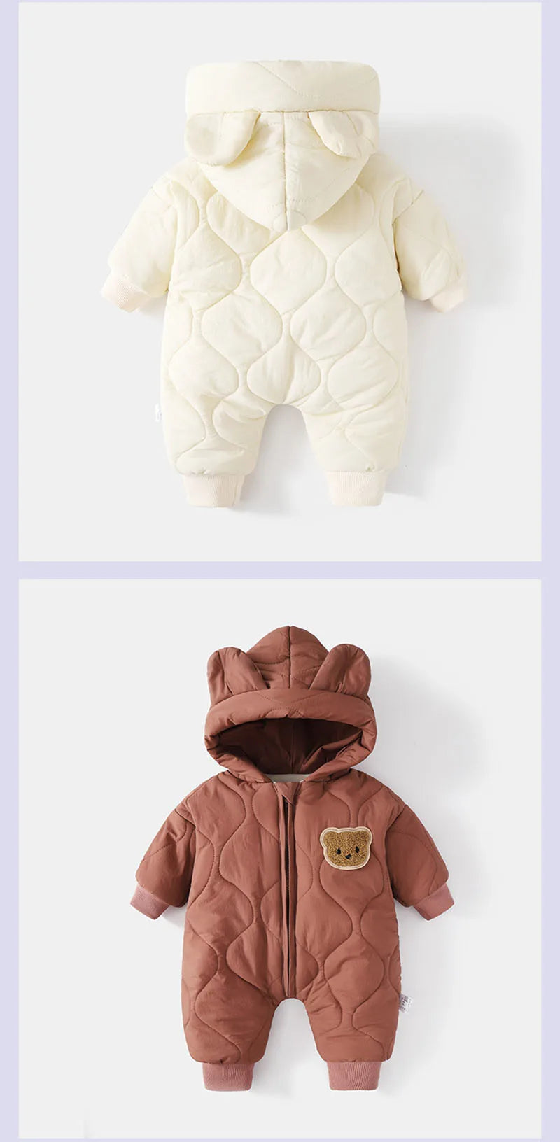 Little Bear Collection- Winter Baby Fur Lining Jumpsuit