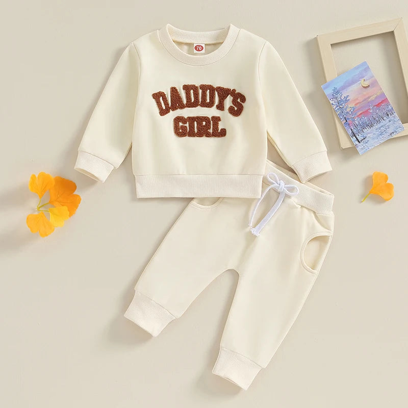 Newborn Baby Girls Outfit Letter Print Sweatshirt