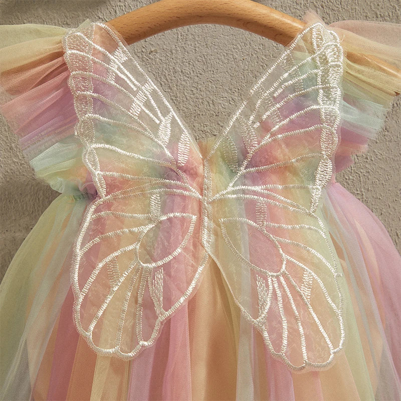 Infant Girls Princess/Butterfly Wing Rainbow Bodysuit.