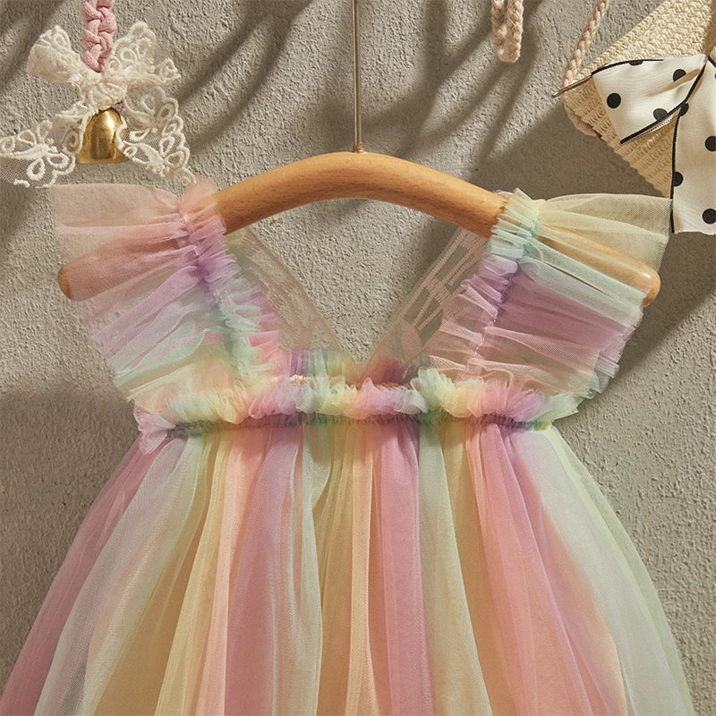 Infant Girls Princess/Butterfly Wing Rainbow Bodysuit.