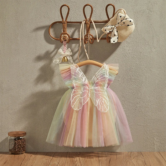 Infant Girls Princess/Butterfly Wing Rainbow Bodysuit.