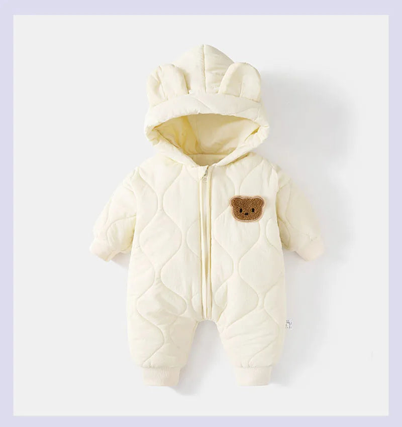 Little Bear Collection-﻿ Winter Baby Fur Lining Jumpsuit