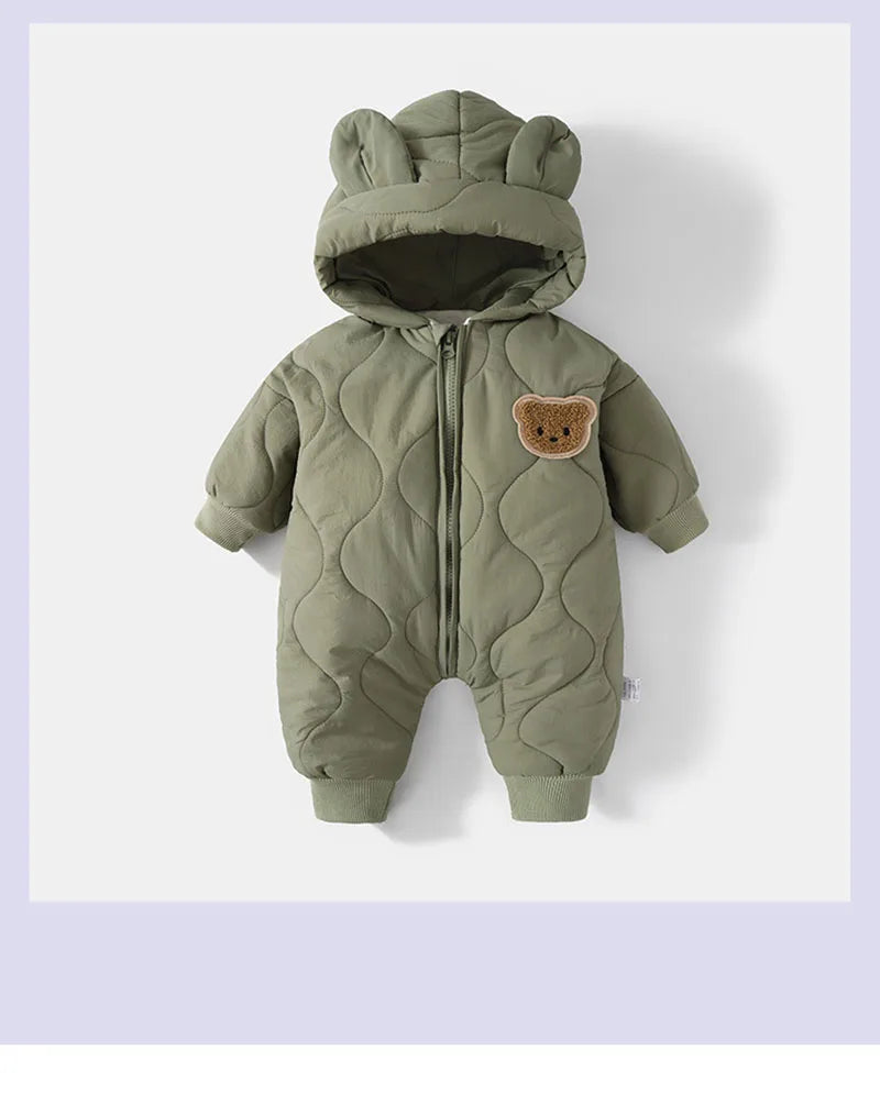 Little Bear Collection-﻿ Winter Baby Fur Lining Jumpsuit