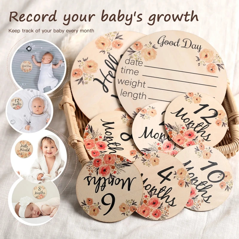 Baby Milestone Number Monthly Memorial Cards Props For The Newborn Photo Shoot Baby Photo Accessories Anniversary Of Growing UP