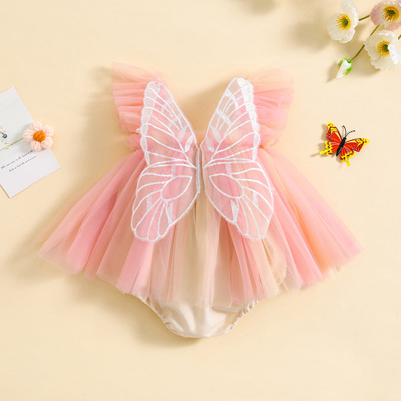 Infant Girls Princess/Butterfly Wing Rainbow Bodysuit.