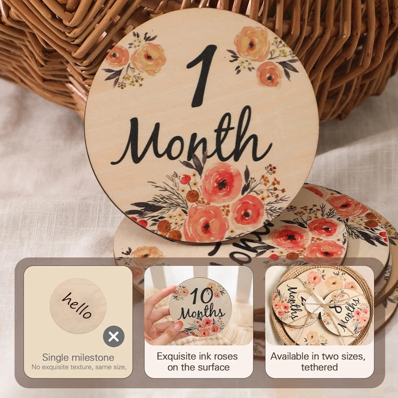 Baby Milestone Number Monthly Memorial Cards Props For The Newborn Photo Shoot Baby Photo Accessories Anniversary Of Growing UP