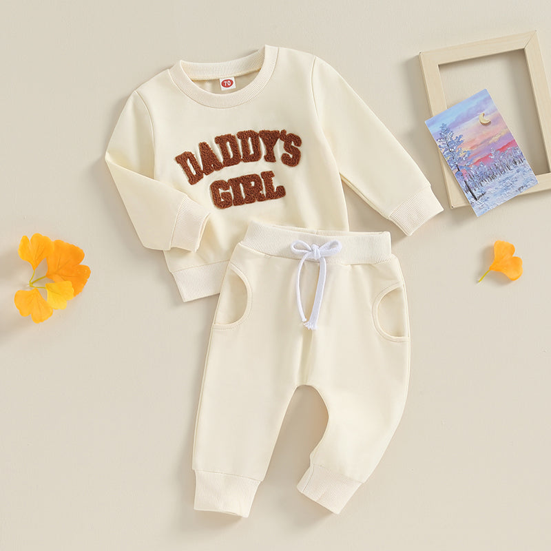 Newborn Baby Girls Outfit Letter Print Sweatshirt