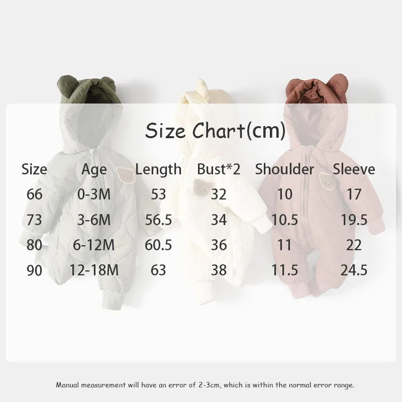 Little Bear Collection-﻿ Winter Baby Fur Lining Jumpsuit