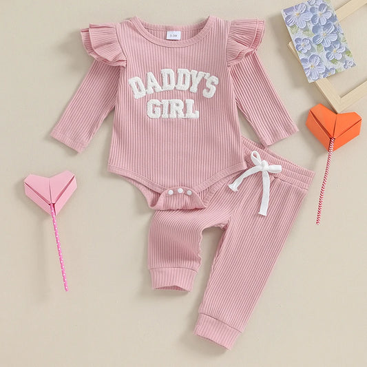 Daddy's Girls Ribbed Romper