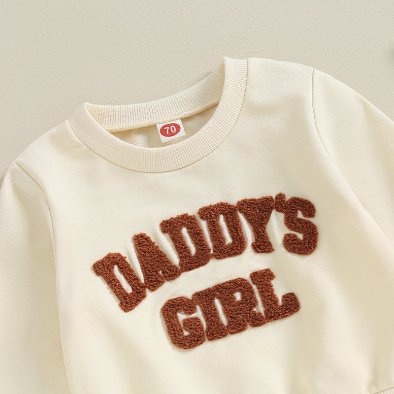 Newborn Baby Girls Outfit Letter Print Sweatshirt