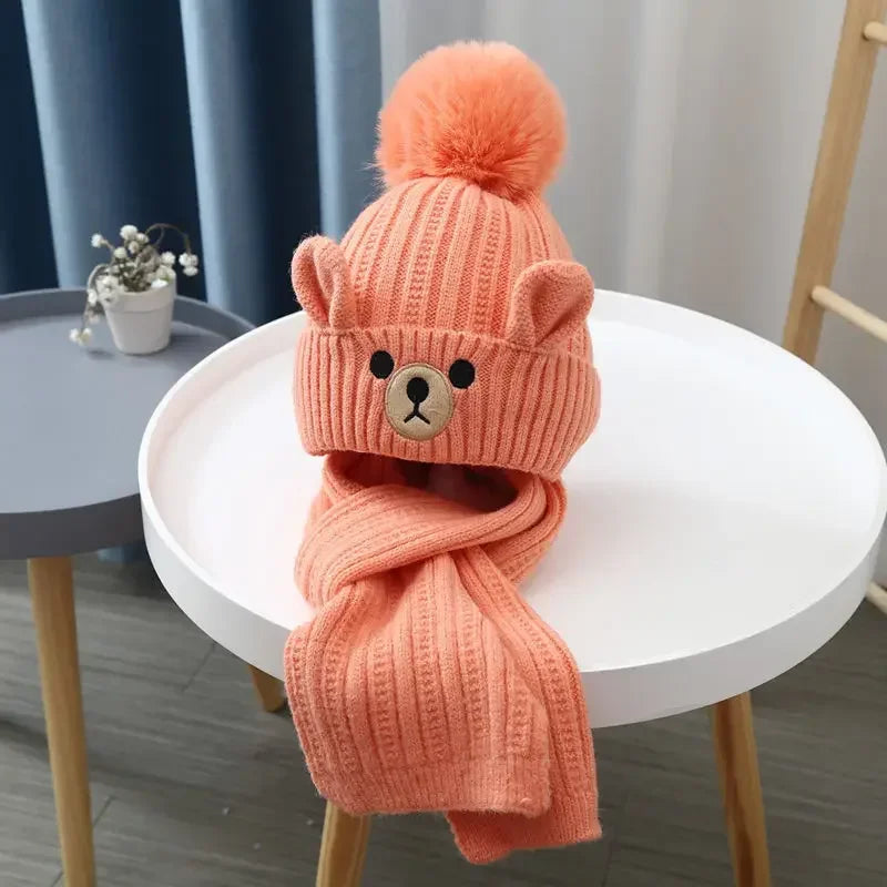 Little Bear Collection - Knit hat scarf set