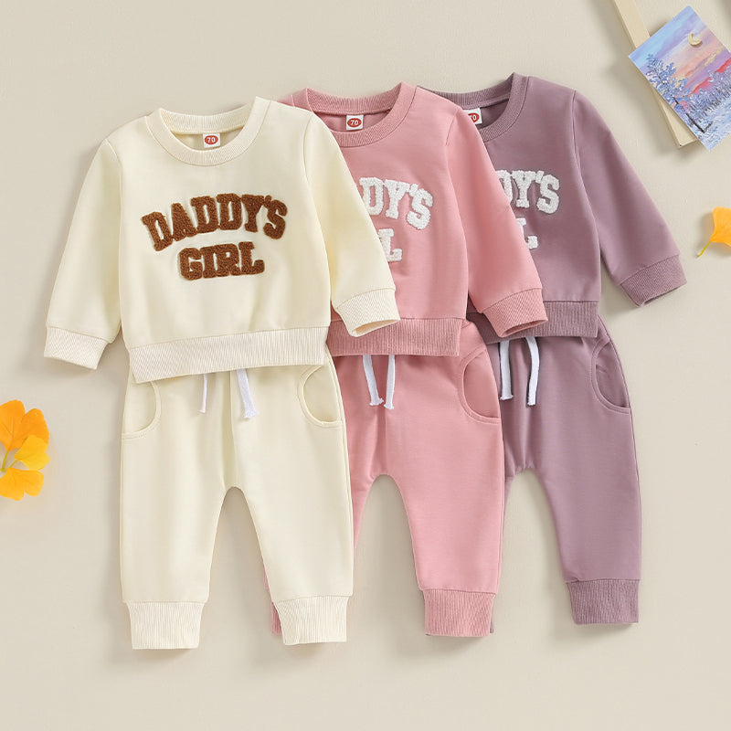 Newborn Baby Girls Outfit Letter Print Sweatshirt