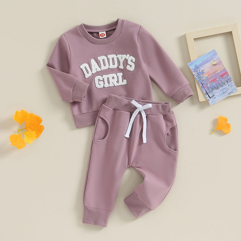 Newborn Baby Girls Outfit Letter Print Sweatshirt